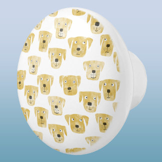 Cute Golden Labrador Retriever Hund Mönster Knopp