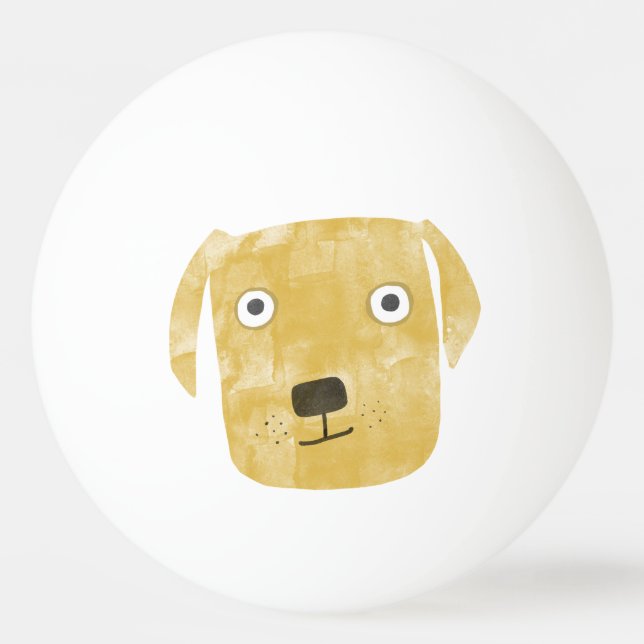 Cute Golden Labrador Retriever Hund Watercolor Pingisboll (Framsidan)