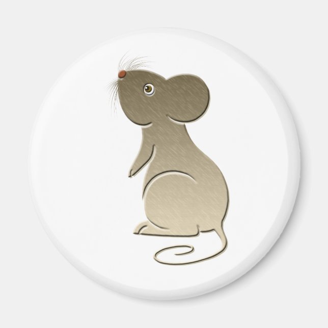 Cute Golden Mouse Magnet (Framsidan)