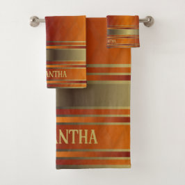 Cute Golden Orange och guld rand Geometric