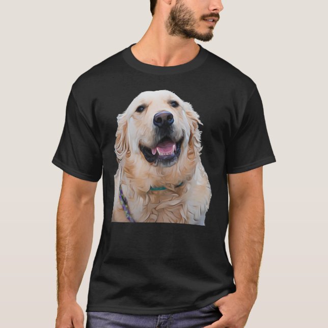 Cute Golden Retriever 16 T Shirt (Framsida)