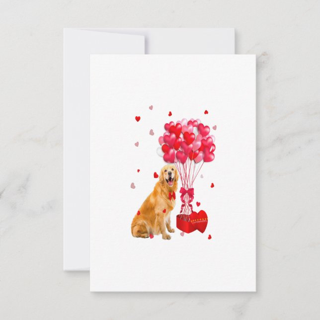 Cute Golden Retriever Alla hjärtans dag Heart Hund OSA Kort (Framsida)