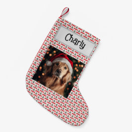 Cute Golden Retriever, anpassat med Namn, Hund, Liten Julstrumpa