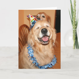 Cute Golden Retriever Birthday Önskemål Kort