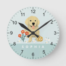 Cute Golden Retriever-Blommigt, Hund