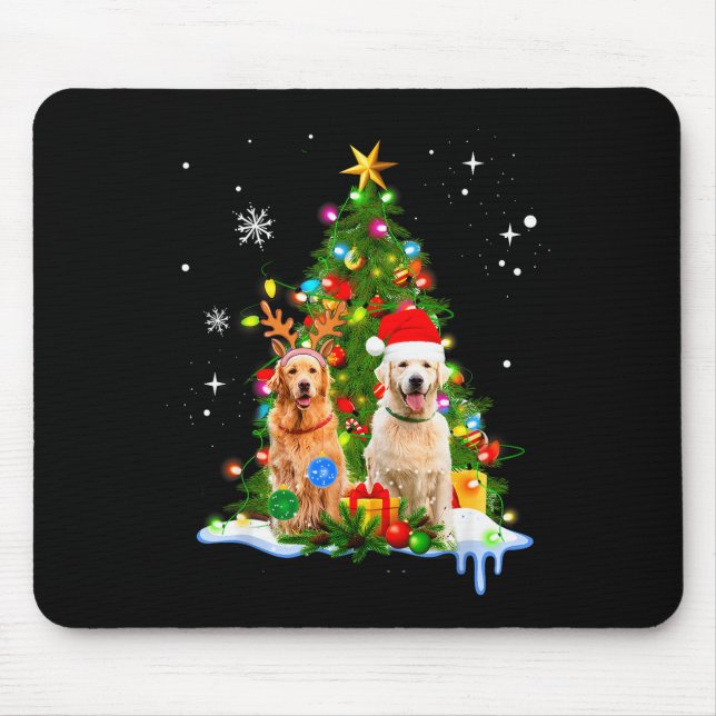 Cute Golden Retriever Christmas Tree  Musmatta (Framsidan)