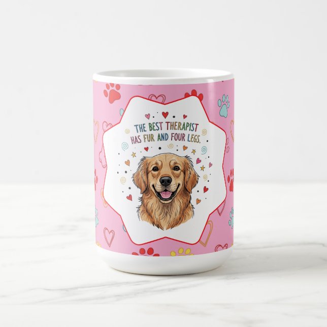 Cute Golden Retriever Doodle Kaffemugg (Center)
