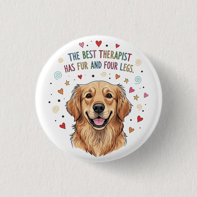 Cute Golden Retriever Doodle Knapp (Framsida)