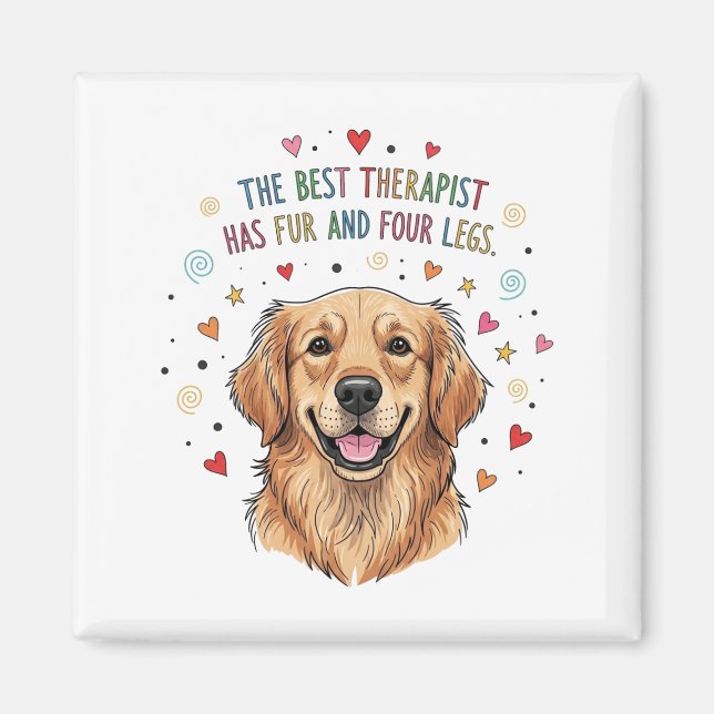 Cute Golden Retriever Doodle Magnet (Framsidan)