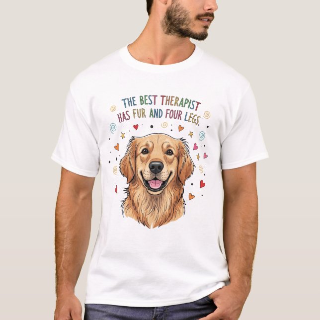 Cute Golden Retriever Doodle T Shirt (Framsida)