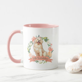 Cute Golden Retriever Dubbla Side Print Mugg