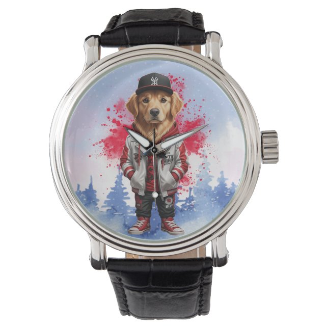 Cute Golden Retriever Fashion Tee Armbandsur (Framsida)