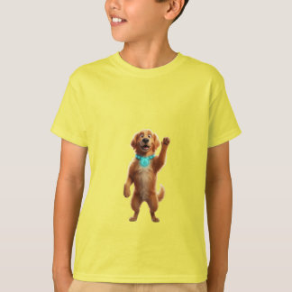 Cute Golden Retriever Flea Collar Cartoon Characte T Shirt