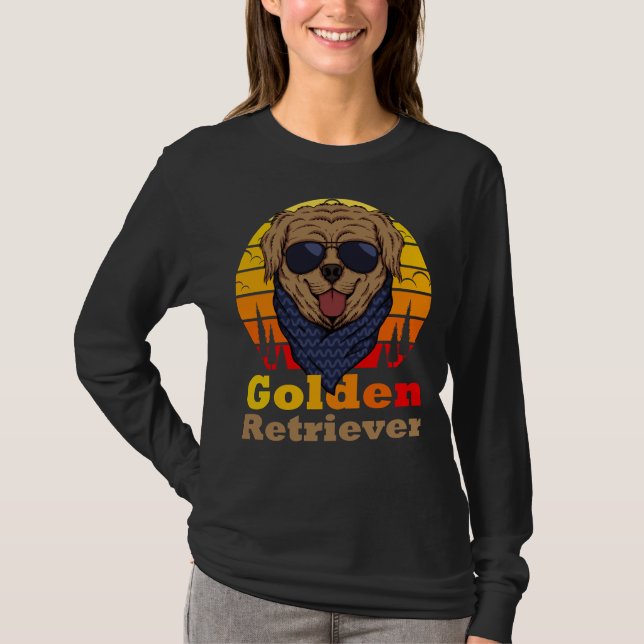 Cute Golden Retriever Funny T Shirt (Framsida)
