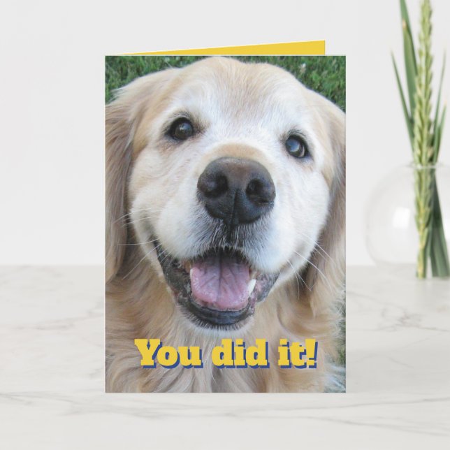 Cute Golden Retriever Gratulerara Student-You gjor Kort (Framsida)