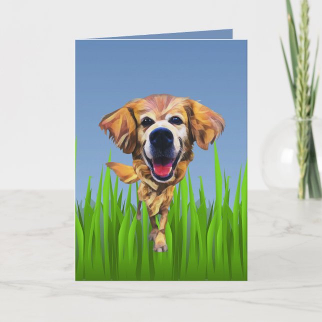 Cute Golden Retriever-hälsningskort Kort (Framsida)