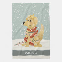 Cute Golden Retriever-Helgdag Julfamilj
