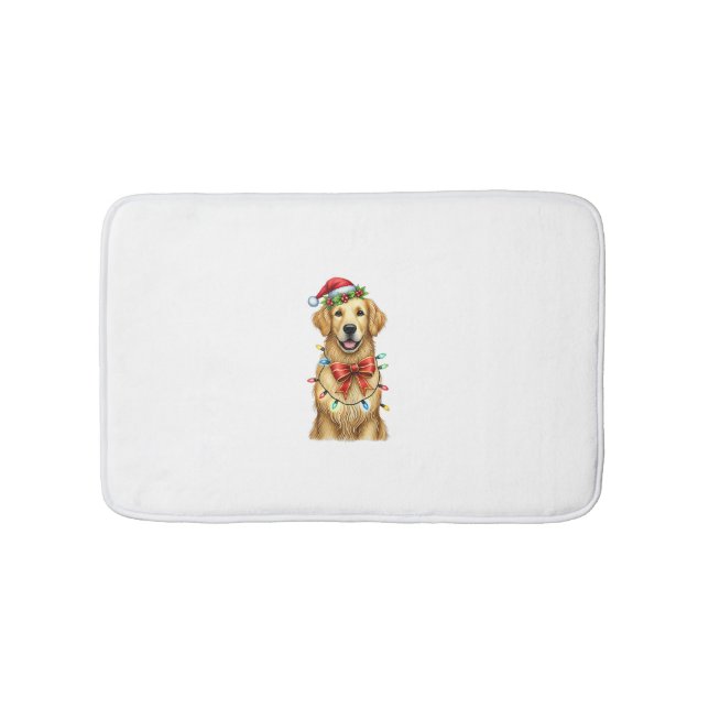 Cute Golden Retriever Hund Coquette Bow Jul M Badrumsmatta (Framsidan)