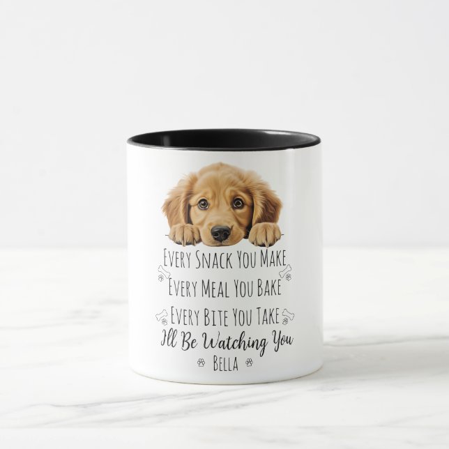 Cute Golden Retriever Hund Funny Anpassningsbar Mugg (Center)