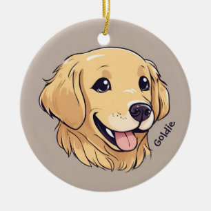 Cute Golden Retriever Hund Julgransprydnad Keramik