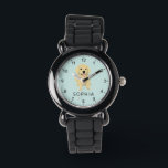 Cute Golden Retriever Hund Kids Armbandsur<br><div class="desc">Den här söta barnklockan har ett vackert exempel på guldkopiering, med ställe för att du ska kunna lägga till ett namn i ett modernt, minimalistiskt teckensnitt. En fantastisk gåva till vilken hund eller hund älskare som helst, perfekt för att fira att ett nytt sällskapsdjur har anlänt!</div>