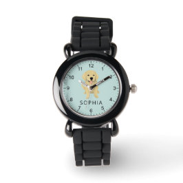 Cute Golden Retriever Hund Kids Armbandsur