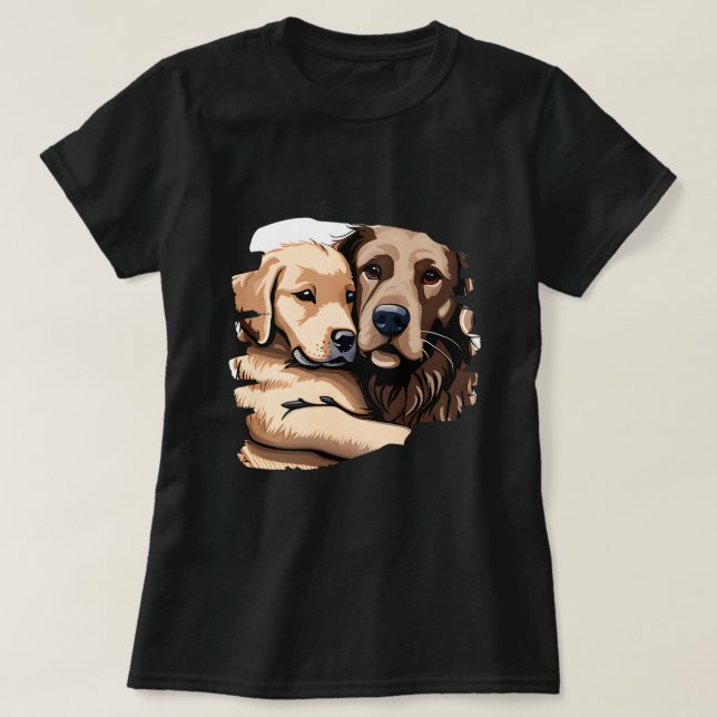 Cute Golden Retriever Hund Mamma Hugger A Puppy T Shirt (Design framsida)