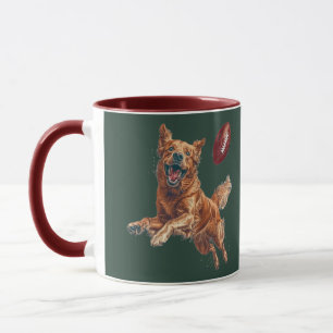 Cute Golden Retriever Hund spelar fotboll Mugg