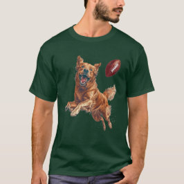 Cute Golden Retriever Hund spelar fotboll T Shirt