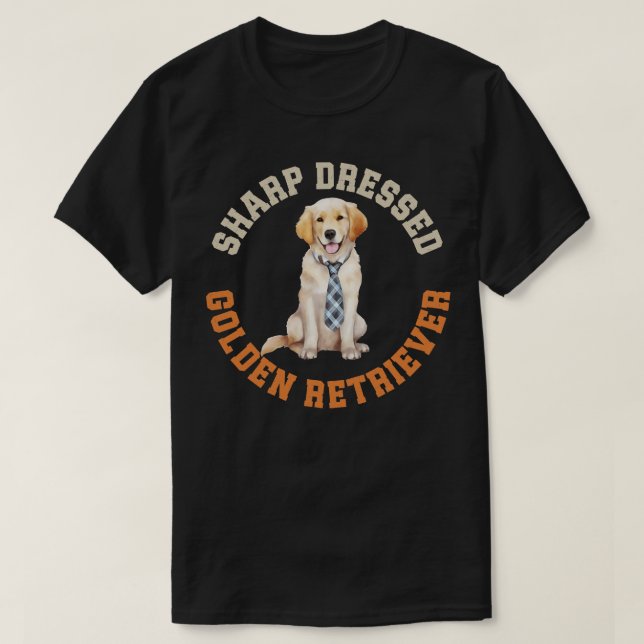 Cute Golden Retriever Hund T Shirt (Design framsida)