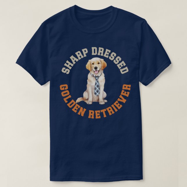 Cute Golden Retriever Hund T Shirt (Design framsida)