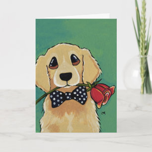 Cute Golden Retriever   Hund - tackkort