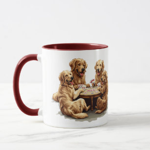 Cute Golden Retriever Hundar, uppspelningskort Mugg