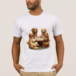 Cute Golden Retriever Hundar, uppspelningskort T Shirt