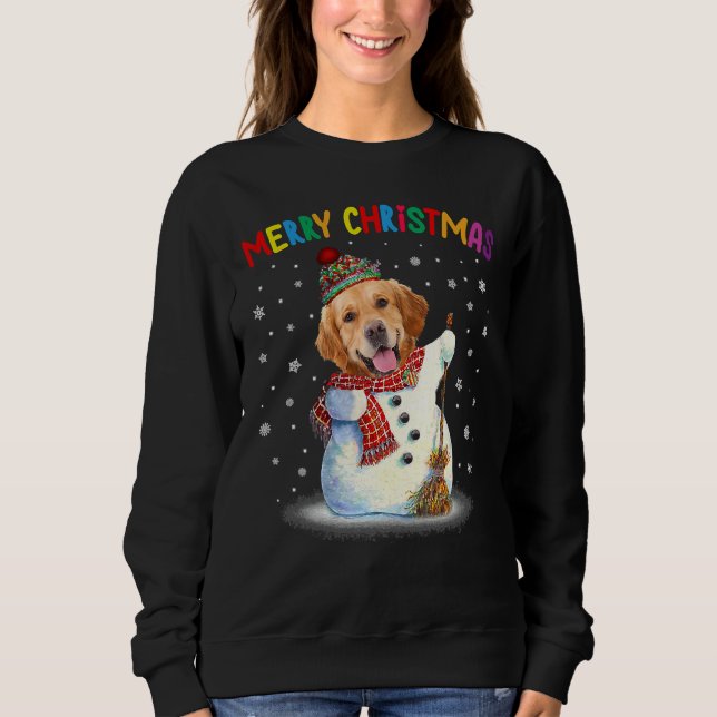 Cute Golden Retriever jul Pajama T Shirt (Framsida)