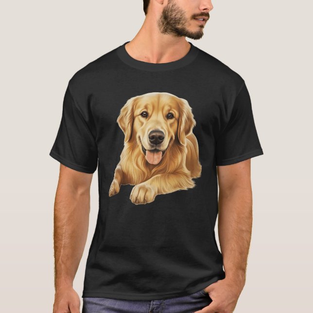 Cute Golden Retriever Kärlek T-Shirt (Framsida)