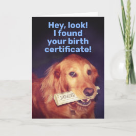 Cute Golden Retriever med födelseattest Kort