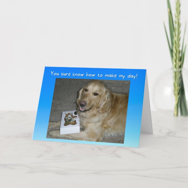 Cute Golden Retriever med Treats Tack Kort (Framsida)