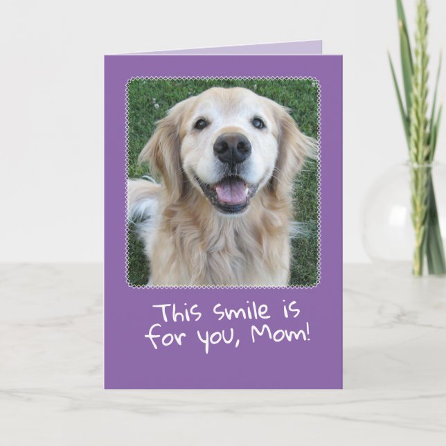 Cute Golden Retriever Mors dag Card Kort (Framsida)