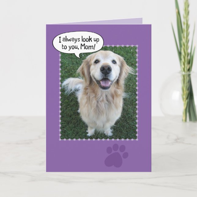 Cute Golden Retriever Mors dag Card Kort (Framsida)