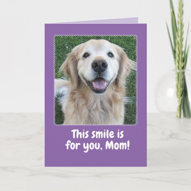 Cute Golden Retriever Mors dag Card Kort (Framsida)