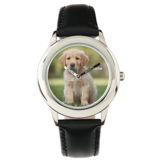 Cute Golden Retriever-Personlig, Barn Armbandsur (Framsida)