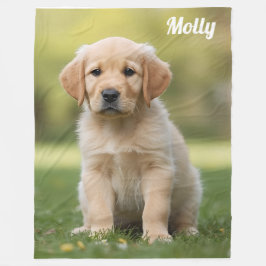 Cute Golden Retriever Personlig Fleece Blanket