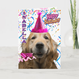 Cute Golden Retriever Personlig Grattis på födelse Kort