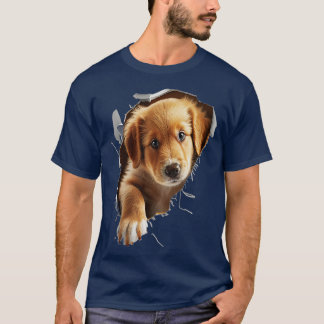 Cute Golden Retriever Puppy-Hund som går igenom T Shirt