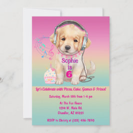 Cute Golden Retriever Puppy Personlig Birthday Inbjudningar