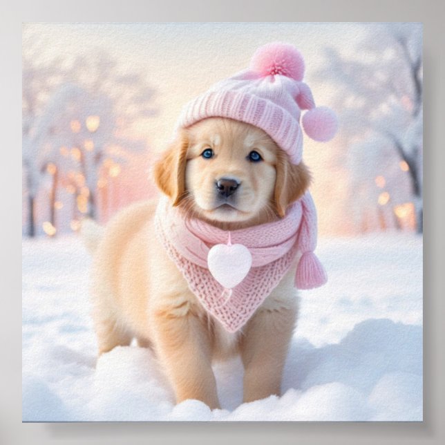 Cute Golden Retriever Puppy Poster (Framsidan)