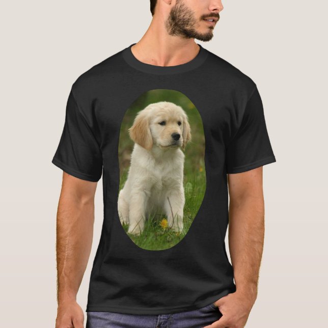 Cute Golden Retriever Puppy   T Shirt (Framsida)