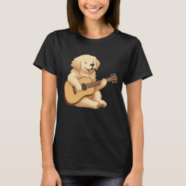 Cute Golden Retriever som spelar gitarr T Shirt