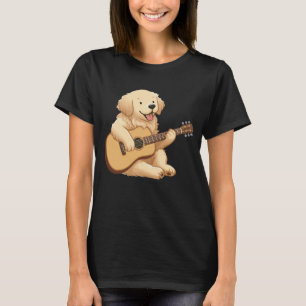 Cute Golden Retriever som spelar gitarr T Shirt
